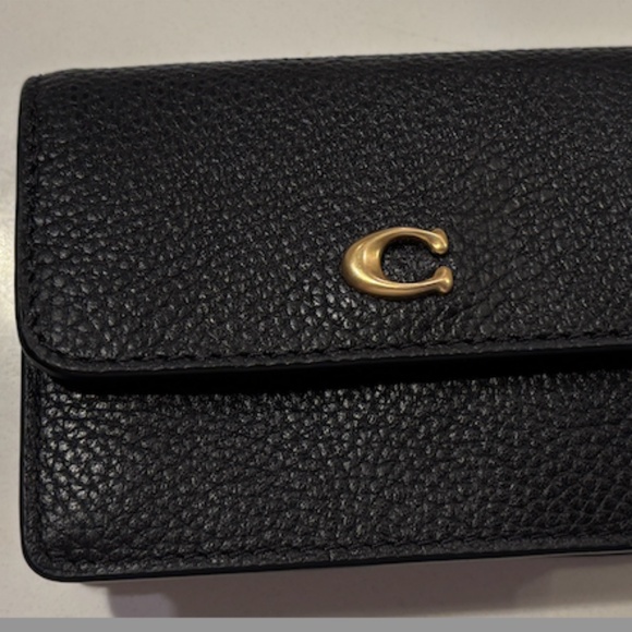 Coach Half Flap Leather Card Case Black Gently Used / no strap - Picture 1 of 3